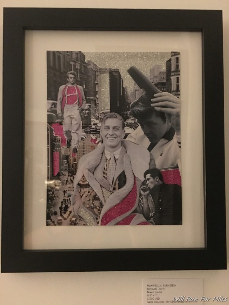 a framed picture of a man in a coat