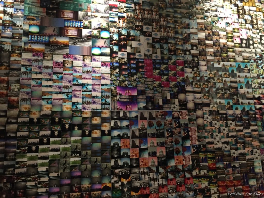 a wall of photos