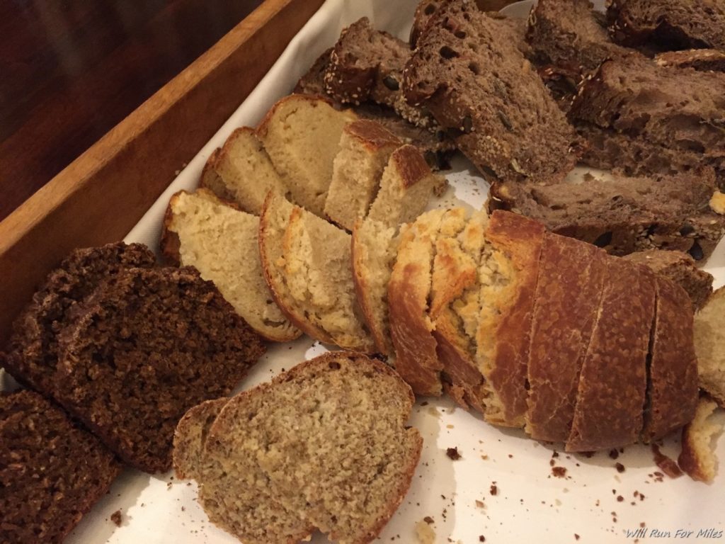 a tray of sliced bread