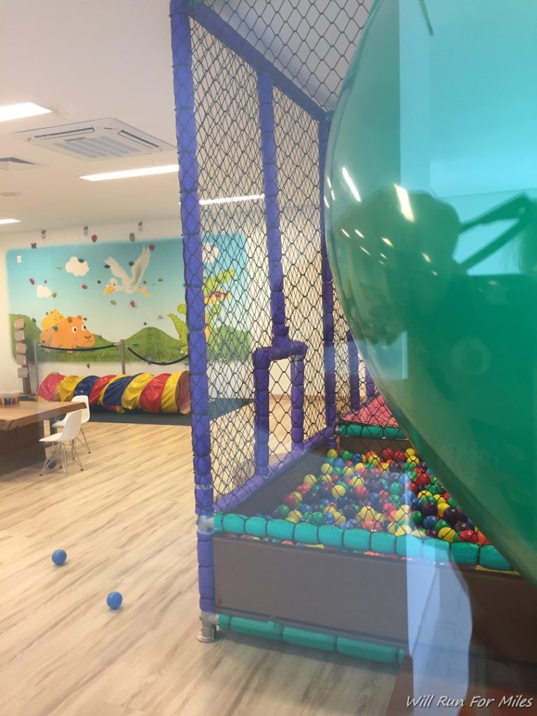 a large ball pit in a play room