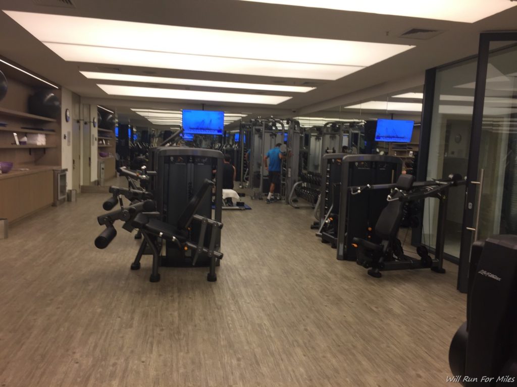 a gym with many machines