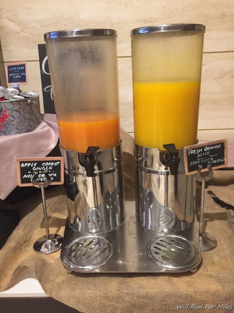 juice dispensers on a table