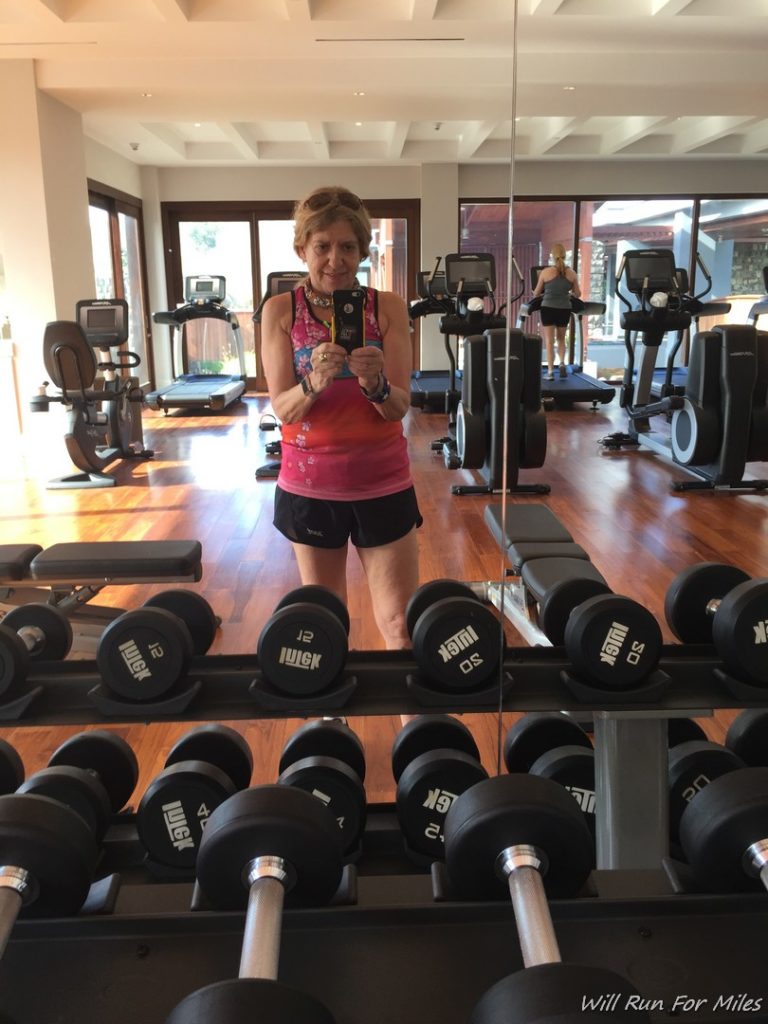 a woman in a gym