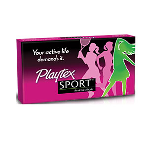 a pink box with a logo and a woman silhouette