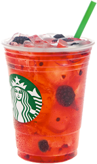 a cup of iced tea with berries