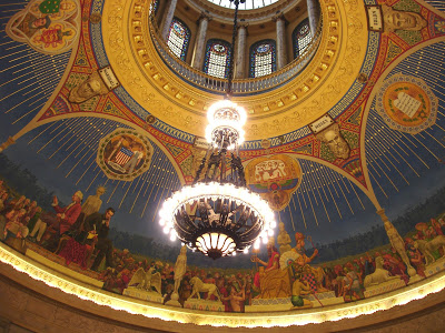a chandelier in a dome