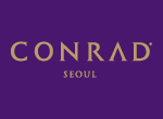 a purple and gold logo