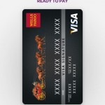 a credit card with a picture of horses and a carriage