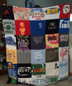 a quilt with many different designs