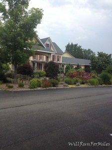 a house with a bridge and trees