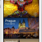 a screenshot of a phone showing a travel app