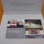 a gift card with images of people