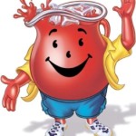 a cartoon of a red jug with a smiling face
