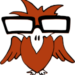 a cartoon bird with glasses