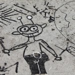 a drawing on the ground