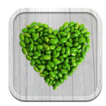 a heart shaped green beans