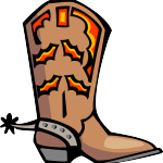 a cowboy boot with a design on it