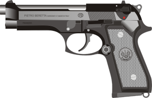a black and silver gun