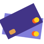 a blue and yellow cards