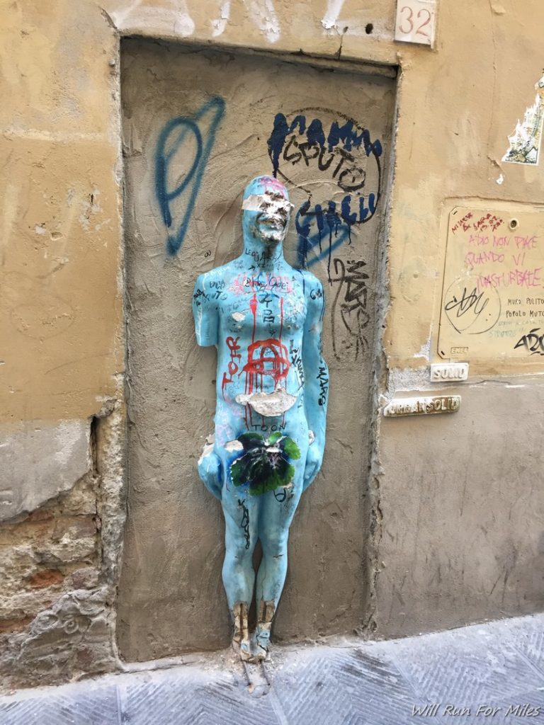 a blue painted human body