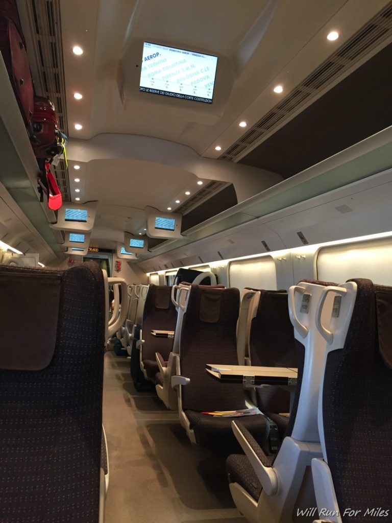 a seats in a train