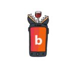 a cartoon of a cell phone with a glass of wine inside