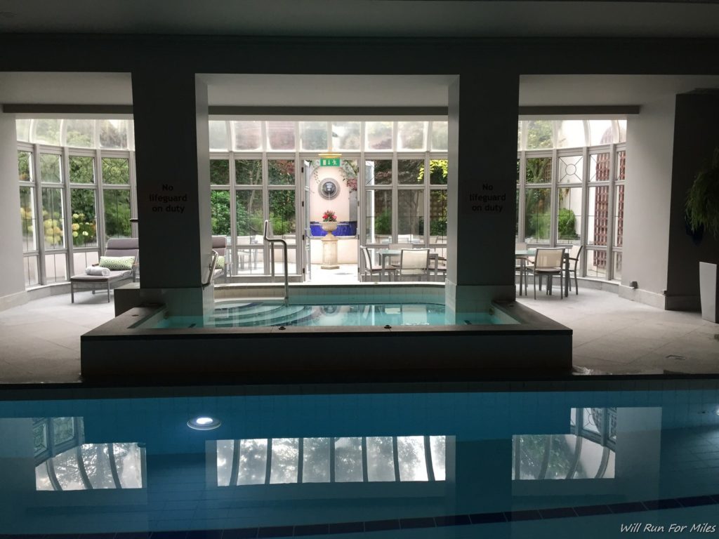 a pool inside a building