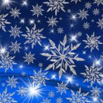 a blue background with snowflakes