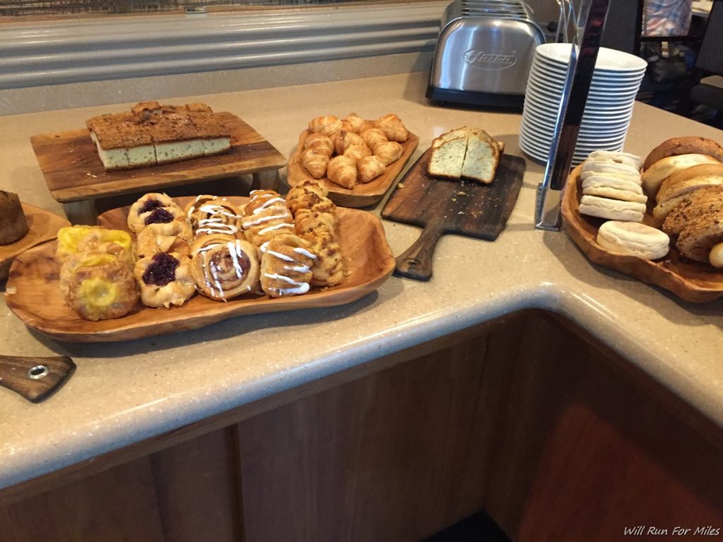 a group of pastries on a counter