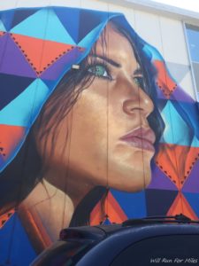 a mural of a woman