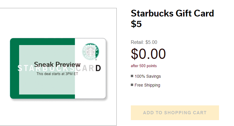 free Starbucks gift card
