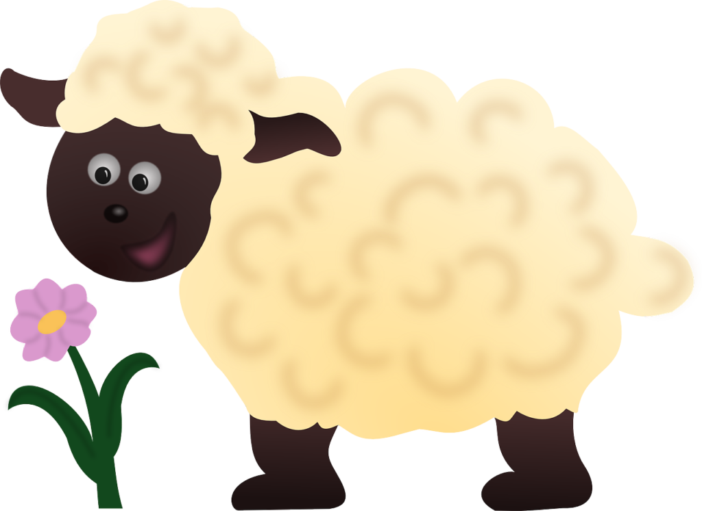 a cartoon of a sheep
