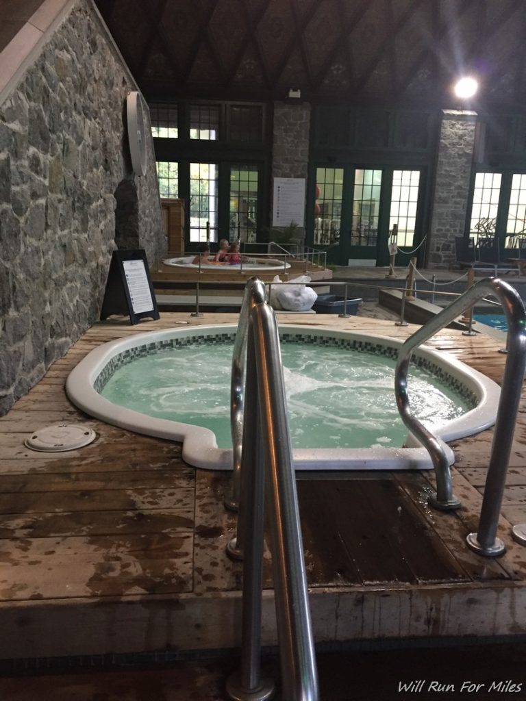 a hot tub inside a building