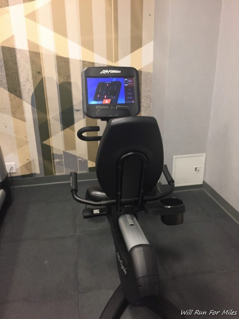 a exercise bike with a screen
