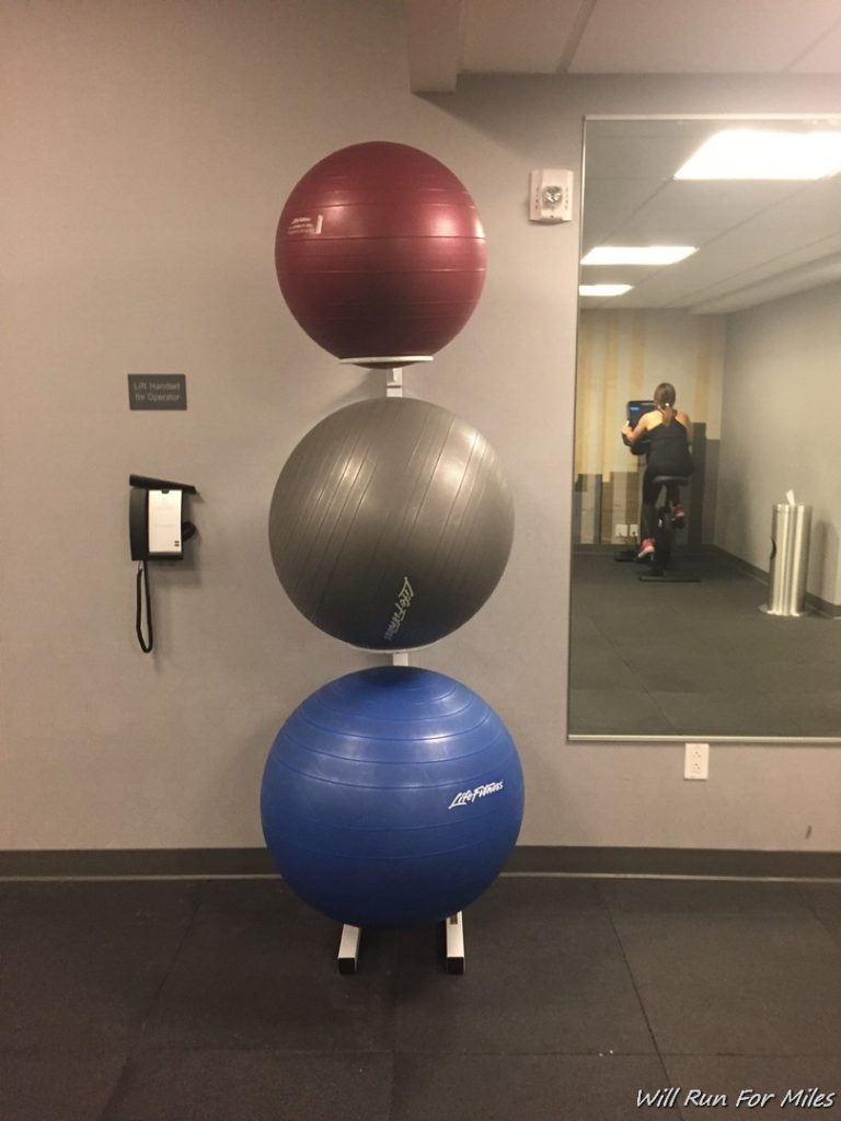 a group of exercise balls stacked on top of each other