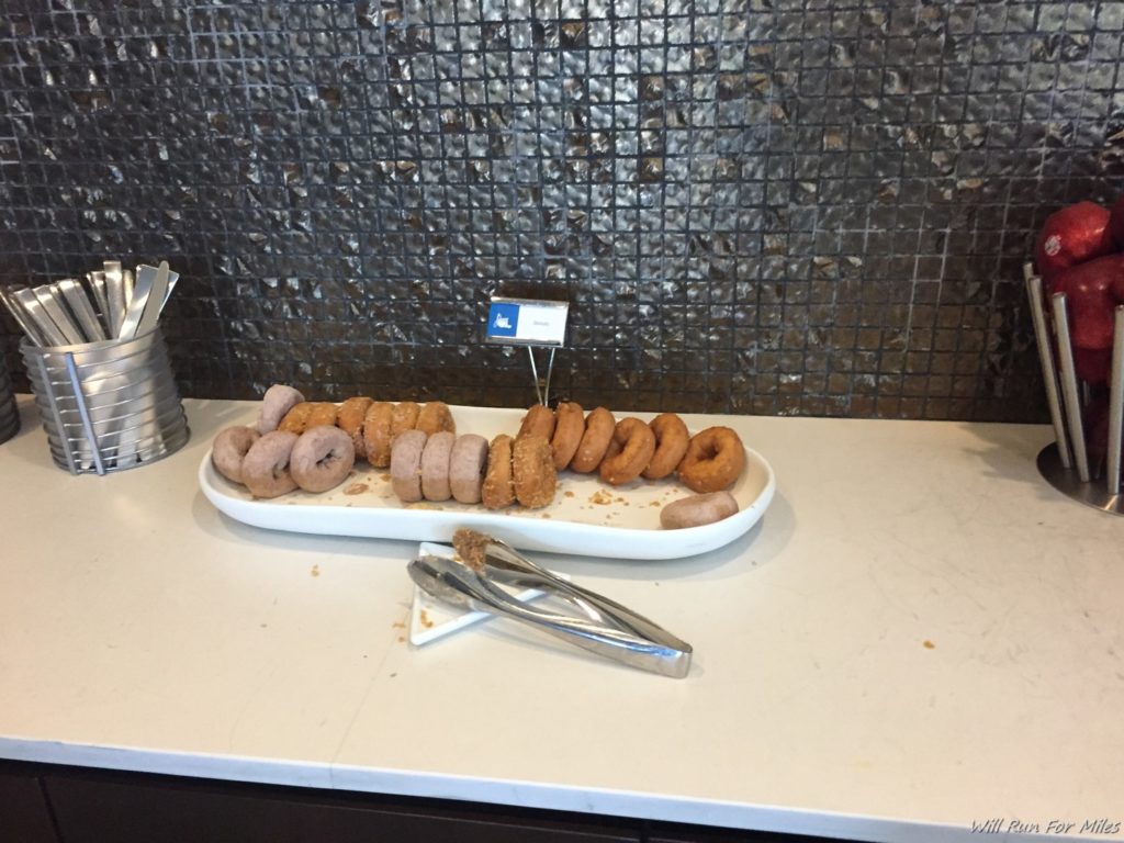 a plate of donuts on a counter