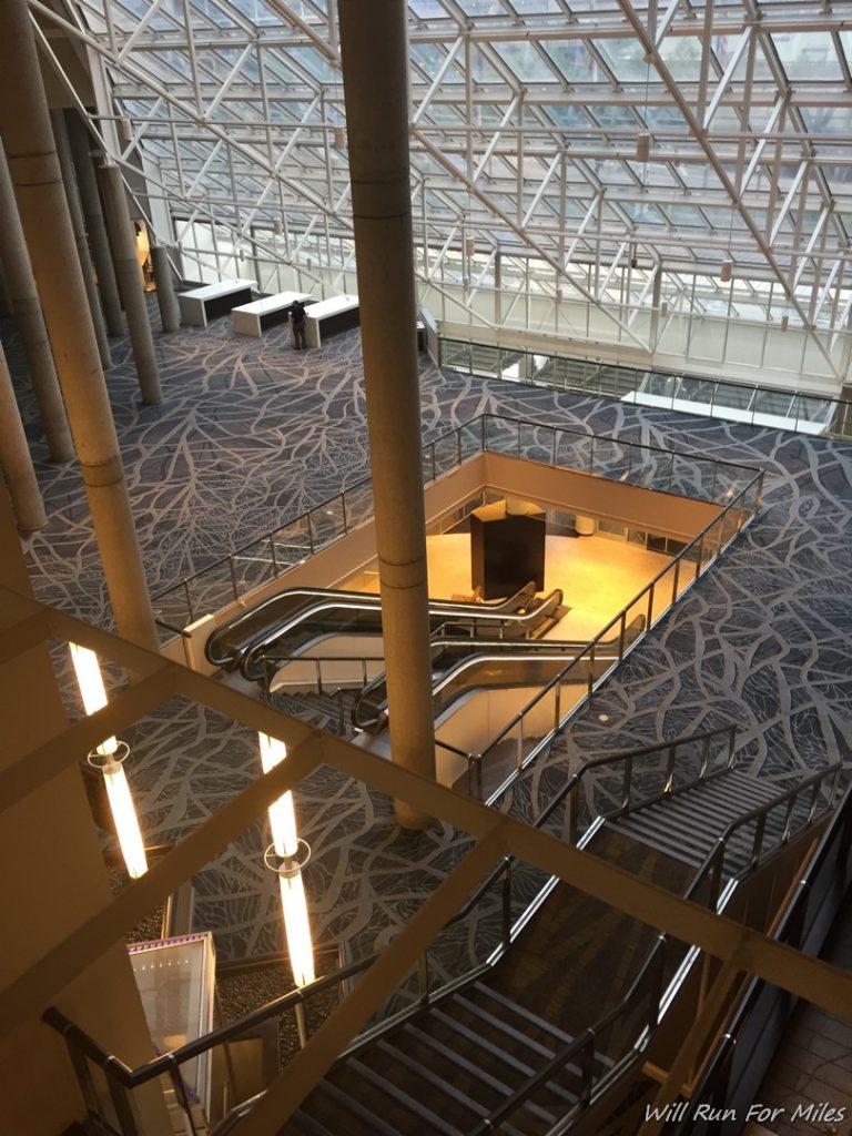 an escalators in a building