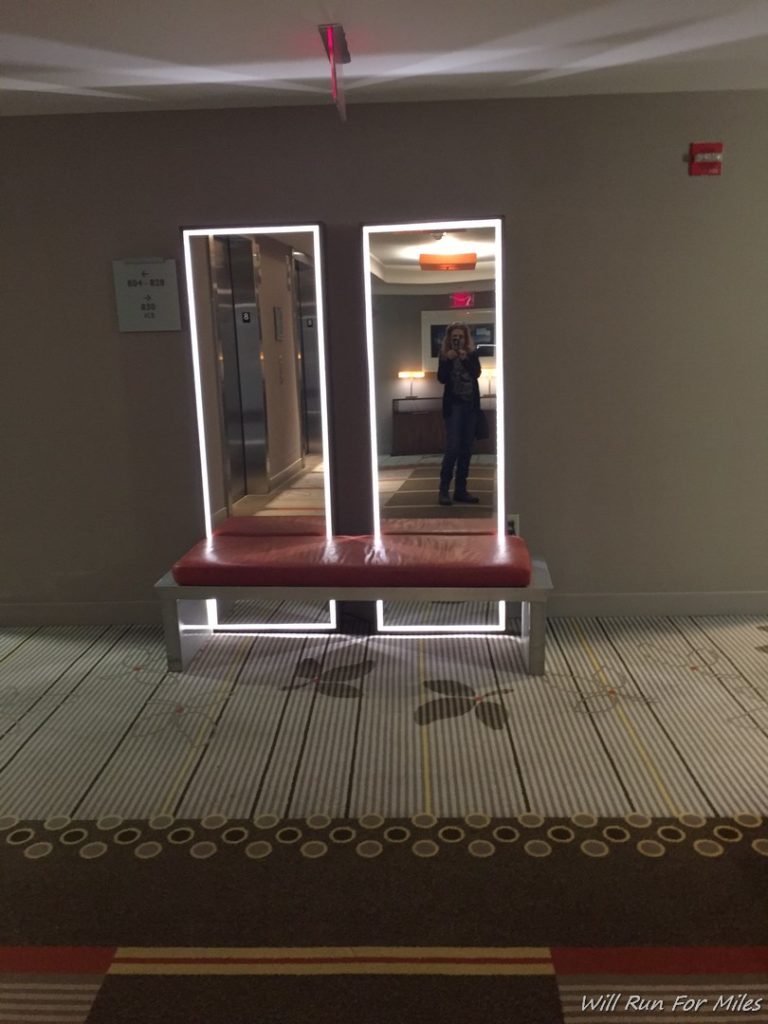a mirror in a room