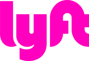 a pink and black logo