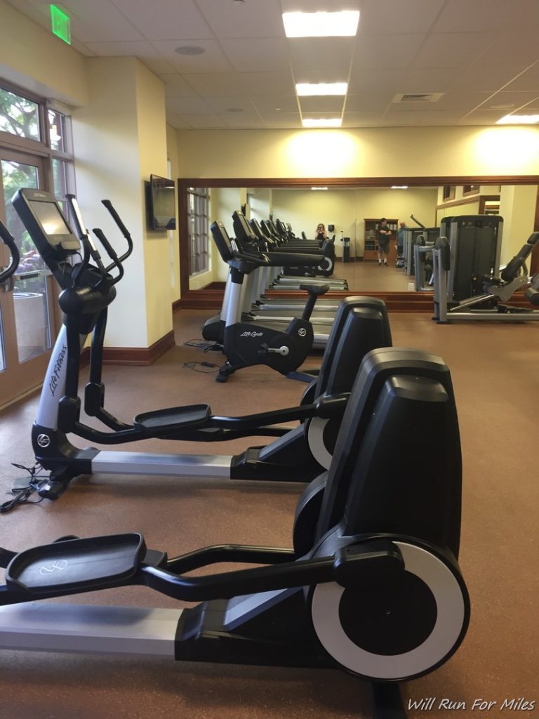 a room with exercise machines