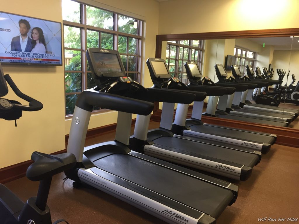 a row of treadmills in a room