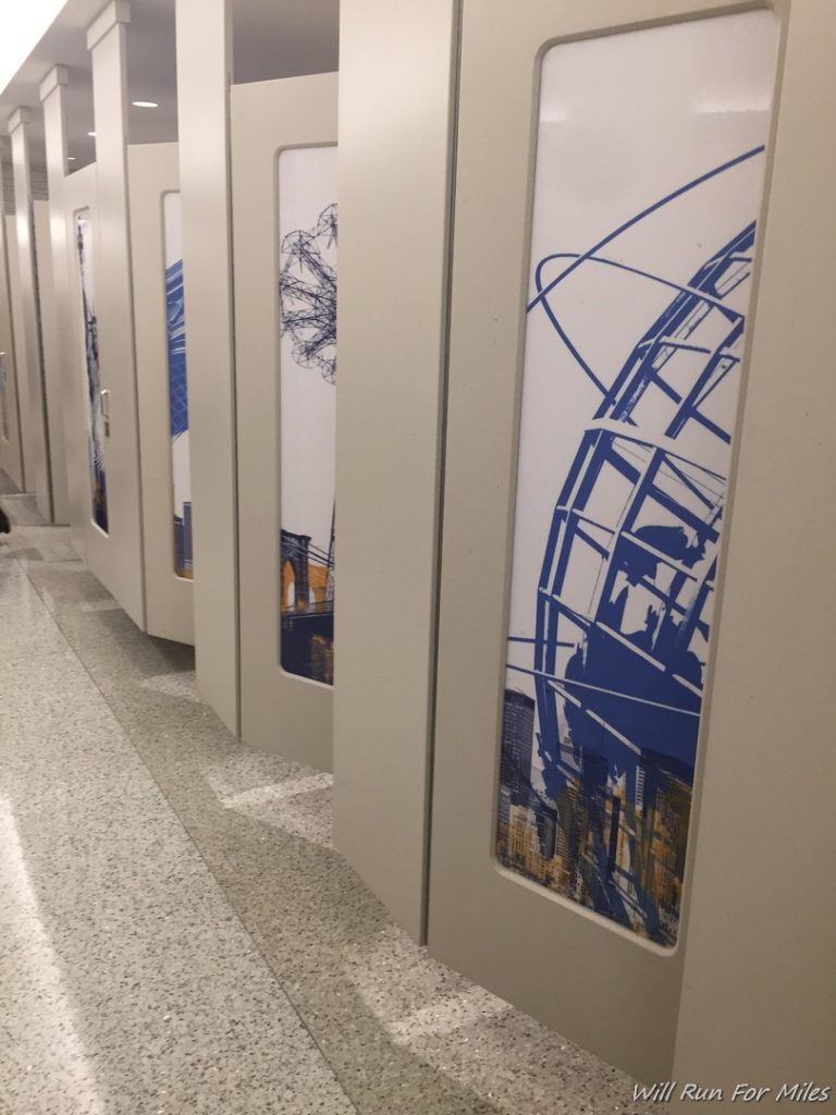 a row of doors with pictures on them