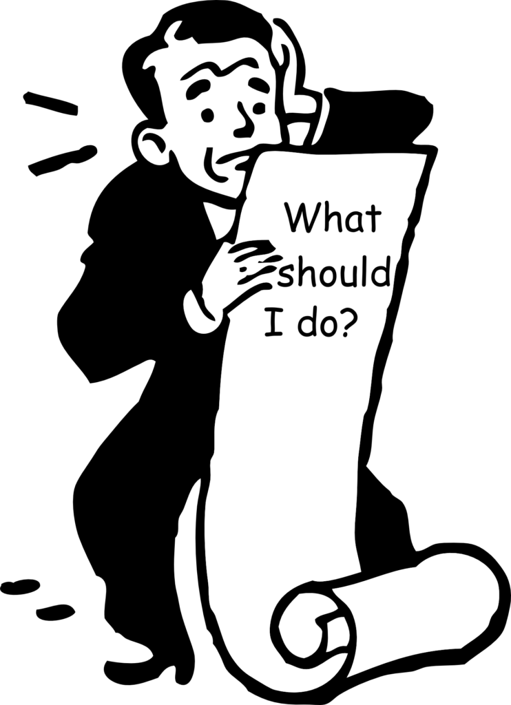 a cartoon of a man holding a bill