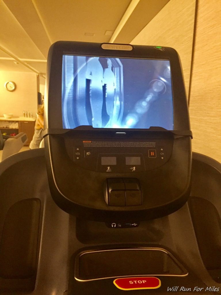 a screen on a treadmill