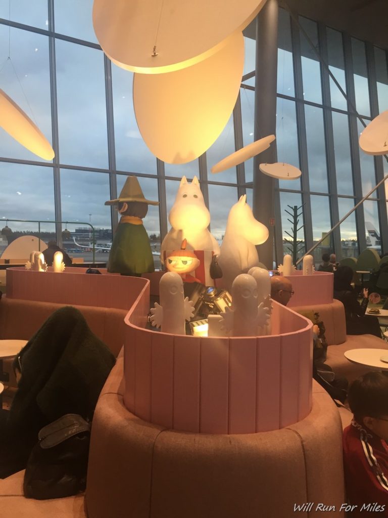 a group of toys in a restaurant