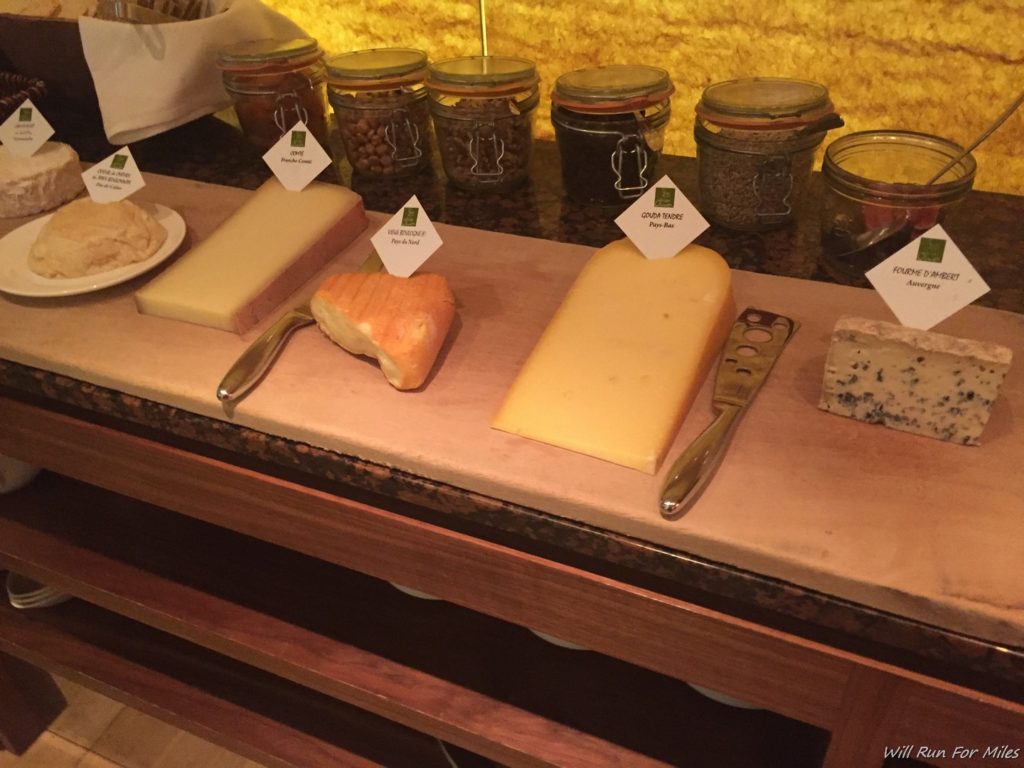 a table with different types of cheese
