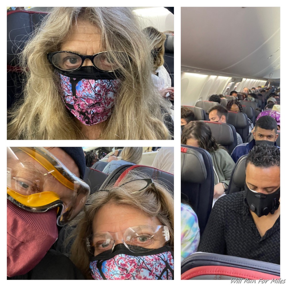 a collage of people wearing masks