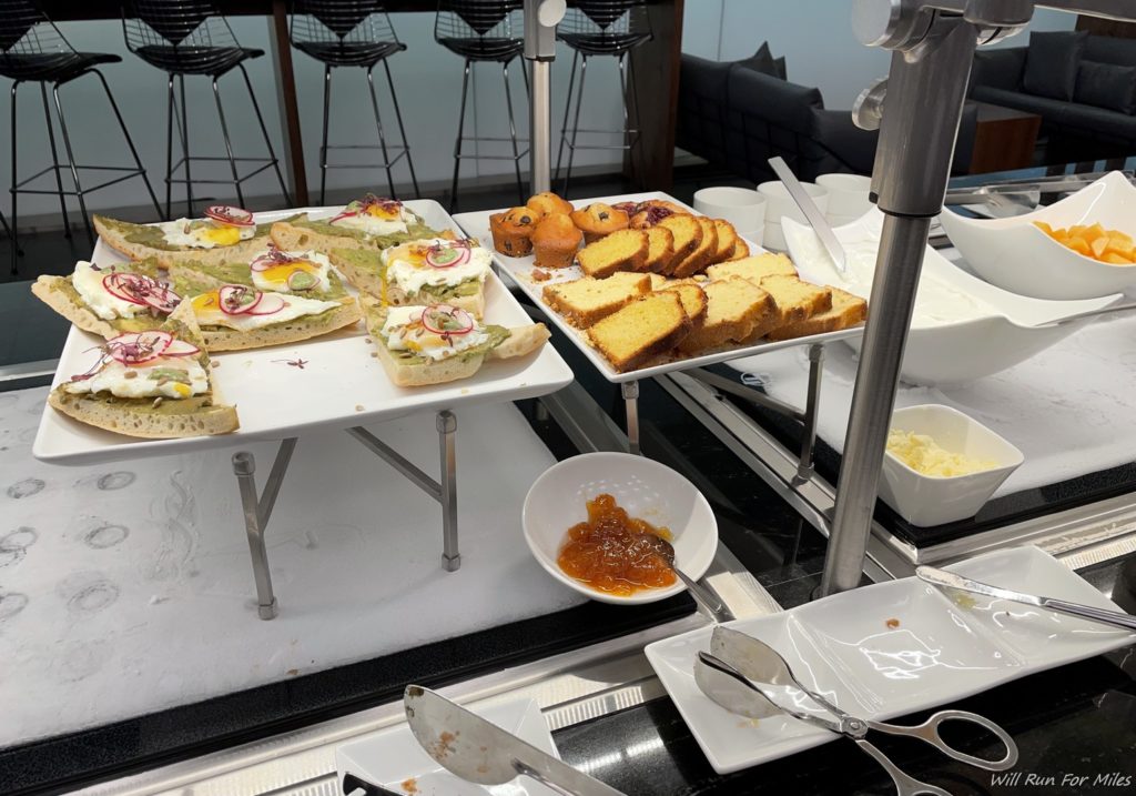 a trays of food on a table