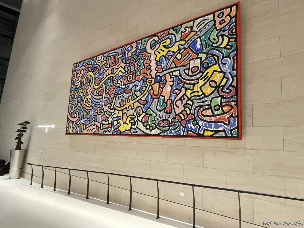a large art piece on a wall