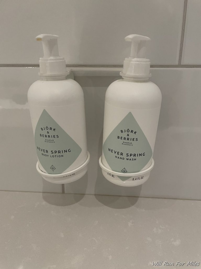 a couple of hand wash bottles